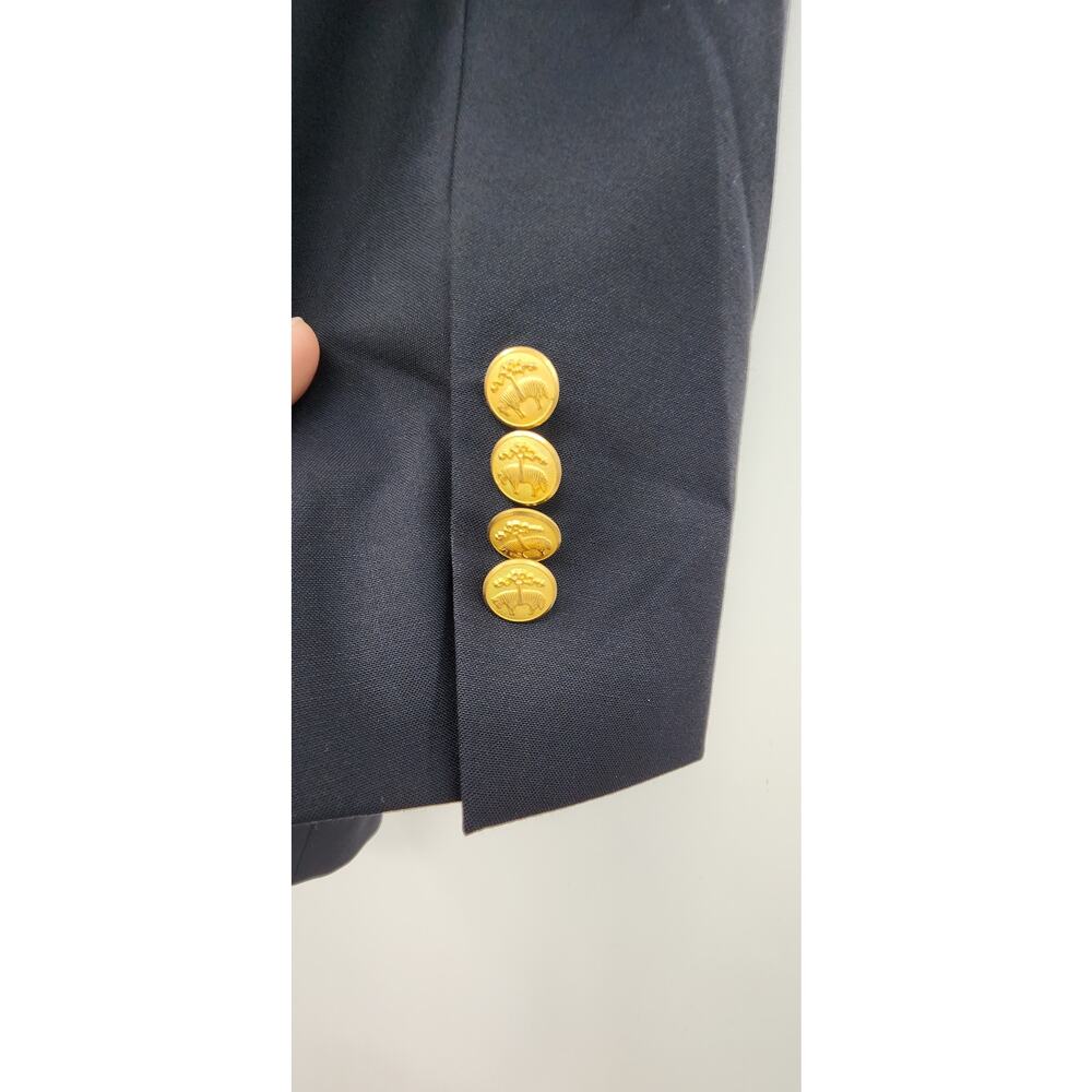 Men's Brooks Brother Loro Piana Wool Blue Navy Blazer Size 42 Reg - Picture 7 of 13